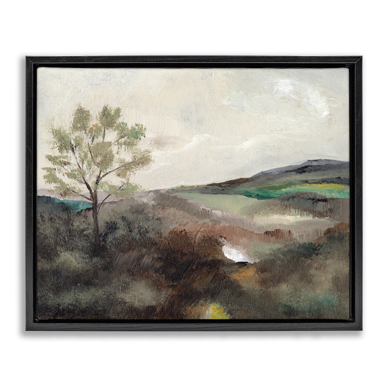 Stupell Industries Beige Toned Landscape Floater Framed Canvas Wall Art Design by Nikita Jariwala
